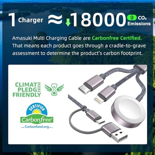 Upgraded 3 in 2 USB C Cable for Apple Watch Charger iPhone Charger USB C Multi Fast Charging Cable Compatible with iWatch Ultra/SE/9/8/7/6/5/4/3/2/1 & iPhone 15/14/13/12/11/Galaxy S23-4FT - Image 3