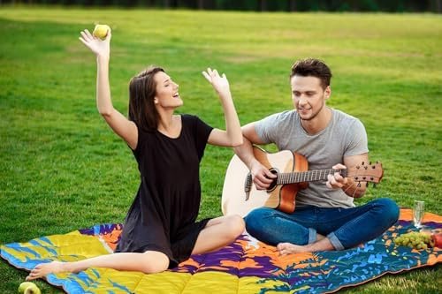 Camping Blanket, Puffy Waterproof Travel Blanket, Warm Cozy Picnic Blanket, for Outdoors, Travel, and Mountain.(Mountain, 78" x 56") - Image 9