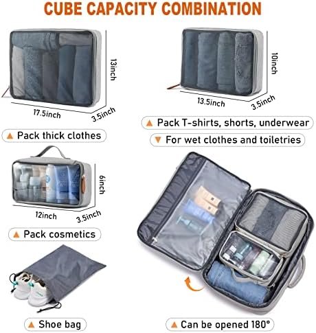 LOVEVOOK Carry on Backpack, 45L Extra Large Travel Backpack for Men & Women Airline Approved, Expandable Large Suitcase Backpacks With 4 Packing Cubes, Aer Travel Pack 3, Water Resistant Weekender Bag - Image 4