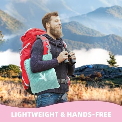 3 in 1 Travel Blanket Pillow Set - 350 GSM Thick Travel Blanket Airplane Compact with Bag, Soft Bag with a Pocket, Inflatable Travel Pillow for Camping & Car Trip(Mint Green) - Image 3