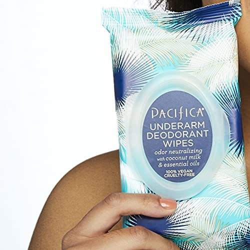 Pacifica Beauty, Coconut Milk & Essential Oils Underarm Deodorant Wipes, 30 Count, Remove Odor On-The-Go, Aluminum Free, Travel Friendly, Fresh Coconut Scent, 100% Vegan and Cruelty Free - Image 3