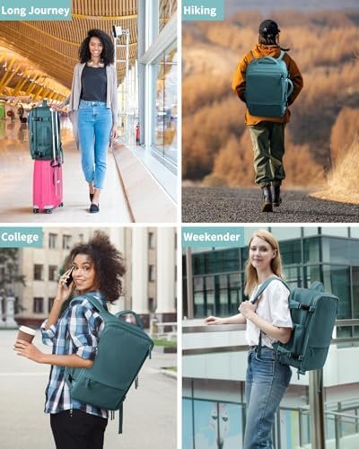 Travel Backpack for Women Men, Carry On Backpack with USB Charging Hole, 17 Inch Laptop Backpack Flight Approved Luggage, Large Waterproof Personal Item Bag for Weekender, Travel, College, Blue - Image 9
