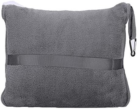 BlueHills Premium Soft Travel Blanket Pillow Airplane Flight Blanket Throw Bag Pillowcase Compact Large Blanket 2 in 1 Combo Warm Traveling Plane Essentials Portable Gifts Lightweight Grey Gray T007 - Image 9