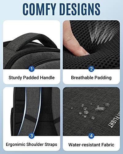 LIGHT FLIGHT Travel Backpack, Laptop Backpack for Men,17.3 Inch Computer Backpack Business Back Pack, Work Bag with USB Charging Hole, 40L Large Casual Daypack, Black grey - Image 6