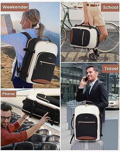 LOVEVOOK Large Travel Backpack for Women & Men, 40L Carry on Backpack for Airplanes, TSA Personal Item Travel Bag fits 17" Laptop, Waterproof Travel Essentials Airline Approved with 3 Packing Cubes - Image 6