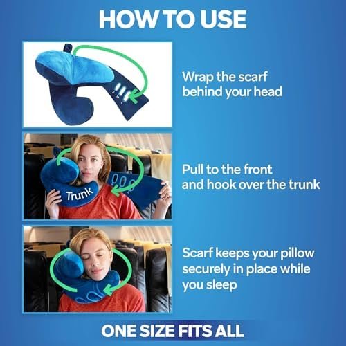 Travel Pillow Plus Wrap. Chin Supporting Travel Pillows for Airplane Sleeping - Flight Pillow Supports Your Head, Neck & Chin, 2024 Updated Version, (Blue 2-Tone) - Image 5