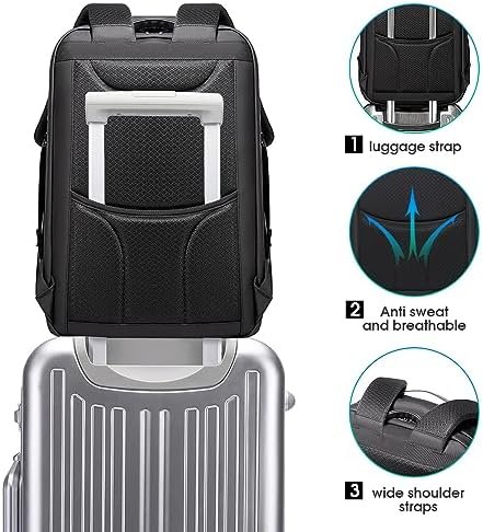 BANGE Men's Anti-Theft Backpack,Waterproof Fashion Travel Backpacks,High Tech Backpack with USB3.0 Charging Port,Business Laptop Backpack Fits 17.3 Inch Notebook… - Image 7