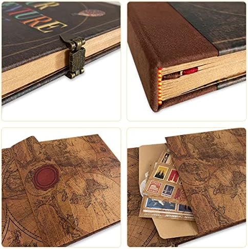 Our Adventure Book Travel Diary Photo Book,Scrapbook, Photo Album,Retro Style Travel Souvenir, Vintage Guestbook DIY Anniversary Wedding Travel Writing Baby Friend Gift, Valentine's Day Gift(Ball) - Image 7