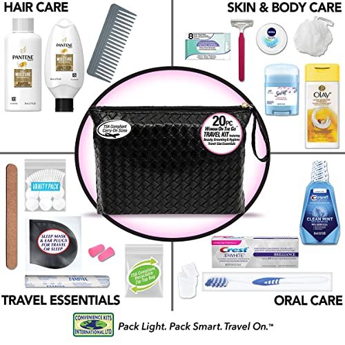 Convenience Kits International Women’s Premium 20-Piece Kit with Travel Size TSA Compliant Essentials in Stylish Cosmetic Bag - Image 3