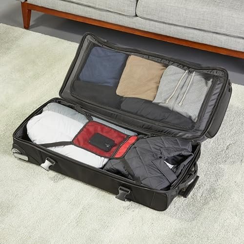 Amazon Basics Ripstop Wheeled Travel Duffel Bag, Telescoping Handle, 30", Black - Image 7