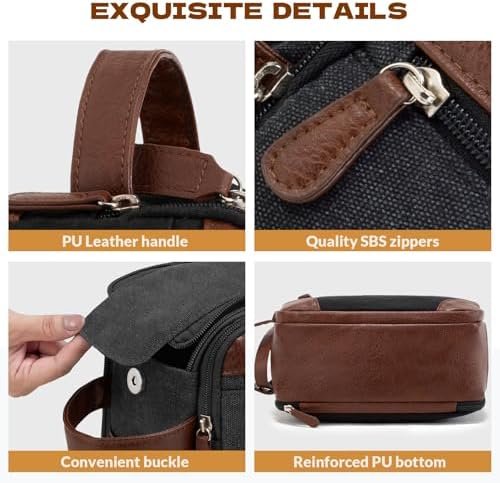 Travel Toiletry Bag for Men - Canvas Toiletries Bag with Multiple Pockets Large Hanging Dopp Kit Travel Bag for Toiletries Essentials Accessories - Dark Grey - Image 5