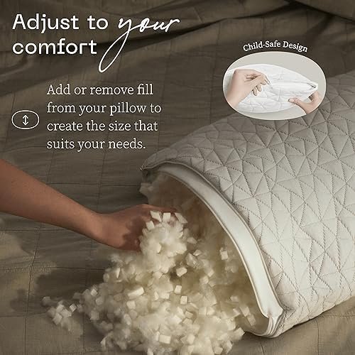 Coop Home Goods Original Toddler Adjustable Pillow, Soft, Breathable & Washable Mini Bed Pillows for Kids with Premium Memory Foam for Neck, Knee & Back Support, CertiPUR-US/GREENGUARD Gold, 19" x 13" - Image 6