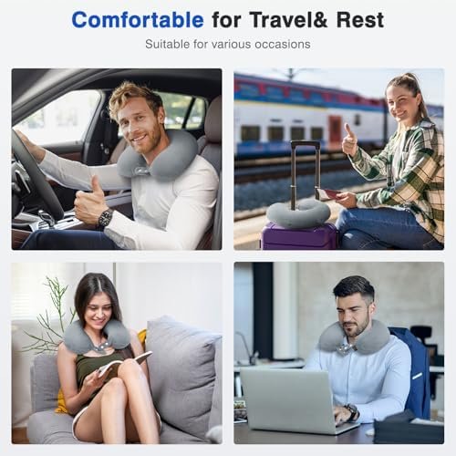 Travel Blanket and Pillow- Premium Soft Airplane Blanket with Durable Travel Bag, Hand Luggage Belt Compact Pack Large Blanket for Travel (Gray) - Image 7