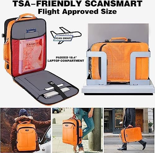 Carry on Backpack, Extra Large 45L Expandable Airline Approved Travel Backpacks with 3 Packing Cubes for Women Men - Image 2