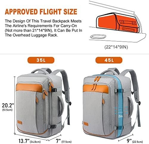 LOVEVOOK Carry on Backpack, 45L Extra Large Travel Backpack for Men & Women Airline Approved, Expandable Large Suitcase Backpacks With 4 Packing Cubes, Aer Travel Pack 3, Water Resistant Weekender Bag - Image 3
