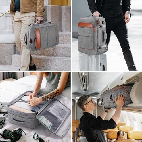 Bagsure Travel Backpack, 42L Carry on Luggage, Flight Approved Expandable Backpack, Laptop Backpack, Hidden Shoulder Straps Weekender Bags for Women Men, Suitcase with Packing Cubes and Shoe Pocket - Image 7