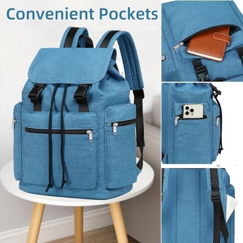 Bluboon Girls School Backpack Women College Bookbag Lady Travel Rucksack 15.6Inch Laptop Bag with Charge Port - Image 7