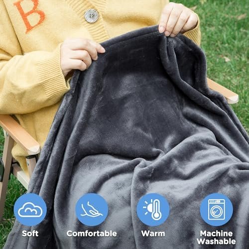 ATsense Travel Blanket Pillow, Premium 2 in 1 Soft Airplane Blanket Compact with Bag Pillowcase, Hand Luggage Sleeve and Backpack Clip - Travel Essentials for Long Trips, Flying and Car, Dark Grey - Image 3