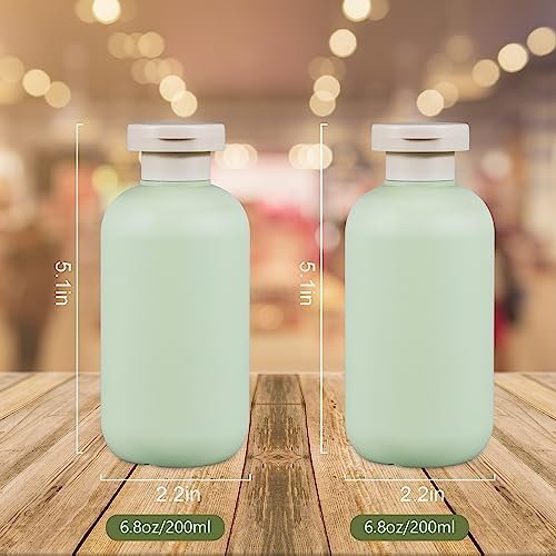 6.8oz Squeeze Bottles with Flip Cap, Refillable Plastic Travel Bottles for Creams, Lotion, Shampoo, Conditioner (2 Pcs) - Image 2