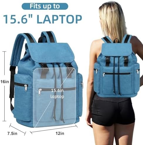 Bluboon Girls School Backpack Women College Bookbag Lady Travel Rucksack 15.6Inch Laptop Bag with Charge Port - Image 3