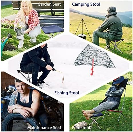 Camping Stool,Small Folding Chair,13.8" Lightweight Folding Stool Compact Backpacking Stool with Carry Bag - Image 5