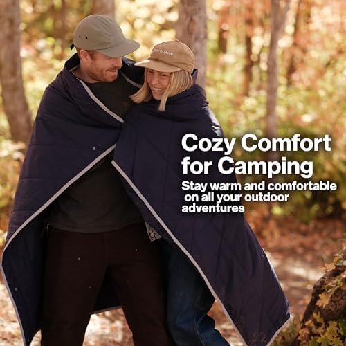 Gravel Layover Ultra-Compact Packable Down Blanket for Travel & Camping - Lightweight, Warm Travel Blanket Airplane, Car Blanket, Camping Blankets for Cold Weather - Includes Carrying Pouch (Black) - Image 5