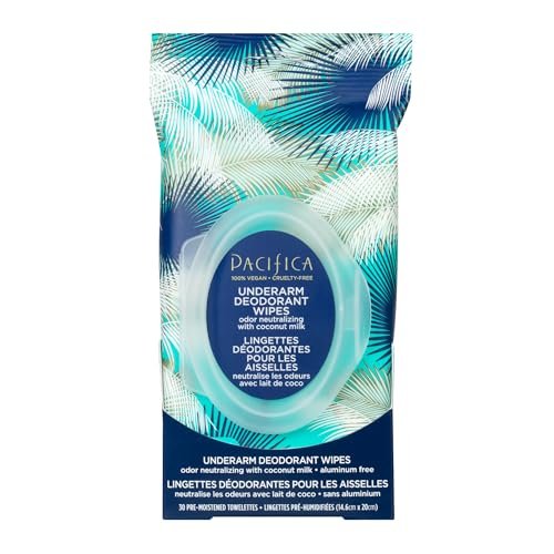 Pacifica Beauty, Coconut Milk & Essential Oils Underarm Deodorant Wipes, 30 Count, Remove Odor On-The-Go, Aluminum Free, Travel Friendly, Fresh Coconut Scent, 100% Vegan and Cruelty Free - Image 5
