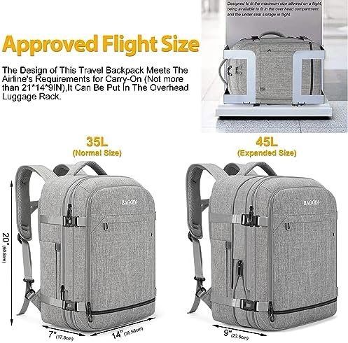 Carry On Backpack for Men Women,42L Flight Approved Travel Backpack with 4 Packing cubes,Expandable Water-resistant 17Inch Laptop Backpack,Casual Daypack Businless Weekend Hiking - Image 3