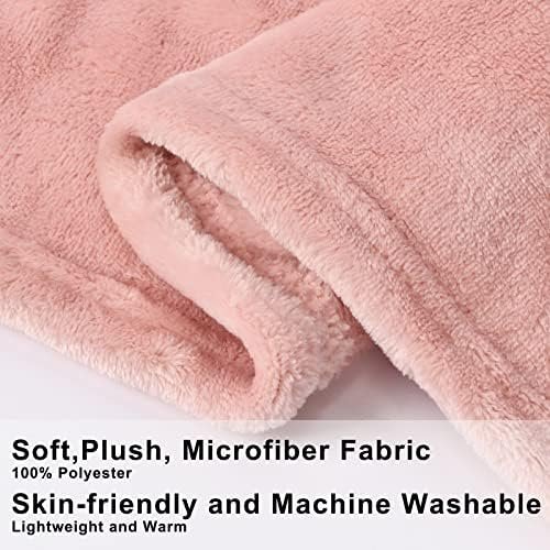 Travel Blanket and Pillow- Premium Soft Airplane Blanket with Durable Travel Bag, Hand Luggage Belt Compact Pack Large Blanket for Travel (Pink) - Image 2