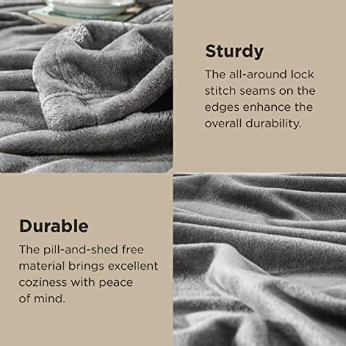 Bedsure Oversized King Fleece Blanket 120"x120" - Soft Cozy Extra Large Throw Blankets for Bed, Sofa, Couch, Travel, Camping, California King Warm Blanket in Winter 10x10, Dark Grey - Image 5