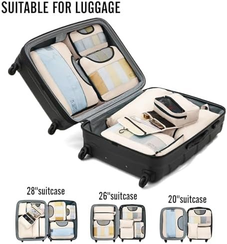 Veken 8 Set Packing Cubes for Suitcases, Luggage Organizer Bags Set for Carry on, Travel Gifts for Mom, Travel Essentials for Women, Travel Accessories in 4 Sizes(Extra Large, Large, Medium, Small) - Image 6