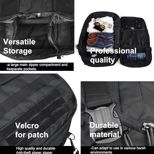 3 In 1 Tactical 45L Military Backpack Travel Duffle Bag for Weekender Gym Workout Deployment - Image 5
