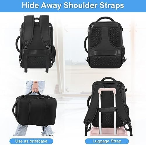Travel Backpack for Men Women, Personal Item Travel Bag with Multi-Pockets, Airline Approved Carry on Backpack Fits 16inch Laptop, Waterproof Casual Backpack for College,Travel, Work - Image 3