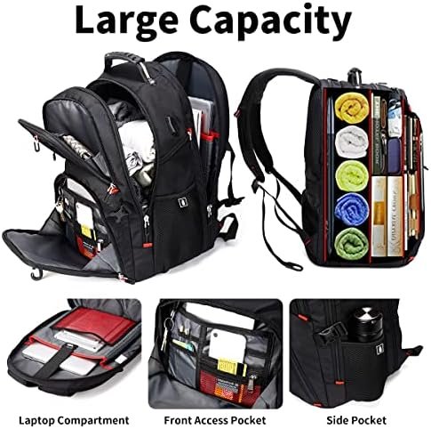 SHRRADOO Extra Large 50L Travel Laptop Backpack with USB Charging Port, College Backpack Airline Approved Business Work Bag Fits 17 Inch Computer for Men Women - Image 5
