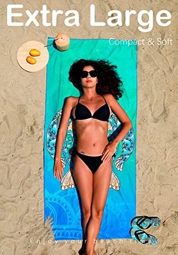 Microfiber Lightweight Thin Beach Towel Sand Free Quick Dry Absorbent Compact Towels for Swimming Pool Camping Beach Accessories Large Easy Pack Travel Things for Vacation Essentials Gift - Image 3