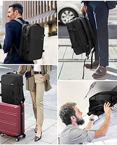 HOMIEE 40L Travel Backpack 18x14x8 Inches Carry on Bag Flight Approved, Expandable Hand Luggage Suitcase Waterproof Rucksack Anti Theft Casual Daypack for Weekender Overnight, Black - Image 8