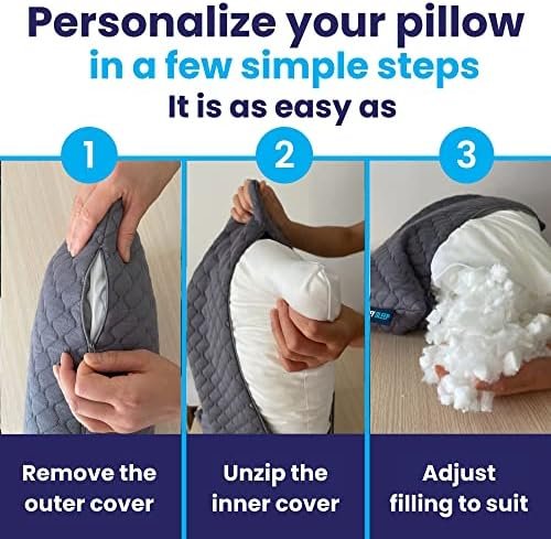 Sidney Sleep Mini Travel Size Neck Pillow - Knee Pillow - Back Lumbar Support - Curved Mini Bed Pillow - 14 x 19 Inches - Adjustable Loft - Washable - Drawstring Backpack Included - Image 6