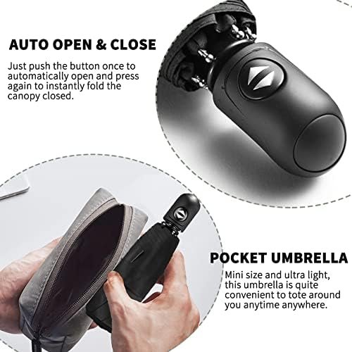 SIEPASA Automatic Travel Compact Umbrella-Small Folding Umbrellas for Rain, Lightweight Small Portable Umbrella, Small Sun & Rain Windproof Umbrella, on the go umbrella.(Camellia Flower) - Image 2