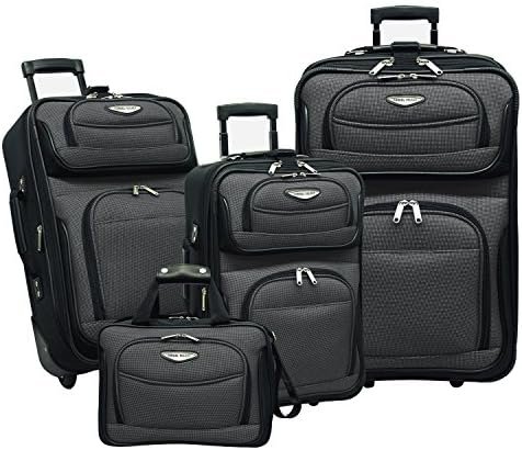 Travel Select Amsterdam Expandable Rolling Upright Luggage, Gray, 4-Piece Set