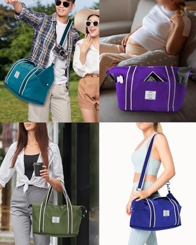 WALNEW Travel Duffel Bag, Weekender Overnight Carry On Bag for Women Men, Foldable Waterproof Gym Luggage with Metal Buckle Detachable Shoulder Strap and Wet Compartment (Peacock Blue) - Image 7