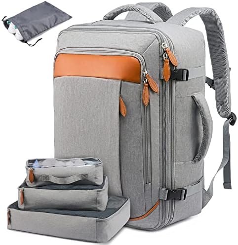 LOVEVOOK Carry on Backpack, 45L Extra Large Travel Backpack for Men & Women Airline Approved, Expandable Large Suitcase Backpacks With 4 Packing Cubes, Aer Travel Pack 3, Water Resistant Weekender Bag