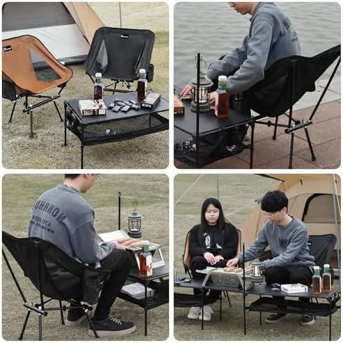 Camping Chair, Patented for Invention, Backpack, Compact Portable Folding Chair, Outdoor Camp, Lawn, Beach Chair with Side Pocket, Lightweight Hiking Chair Support 330LBS 003 (Ink) - Image 7