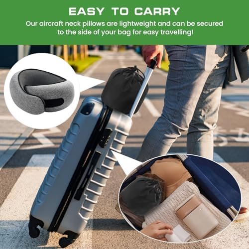 Travel Pillow, Neck Travel Pillow, Memory Foam Neck Travel Pillow, for Airplane Sleeping Neck Support,A Versatile and Exquisite Neck Pillow (Gray) - Image 3