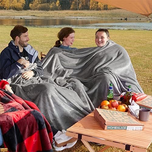 Bedsure Oversized King Fleece Blanket 120"x120" - Soft Cozy Extra Large Throw Blankets for Bed, Sofa, Couch, Travel, Camping, California King Warm Blanket in Winter 10x10, Dark Grey - Image 4
