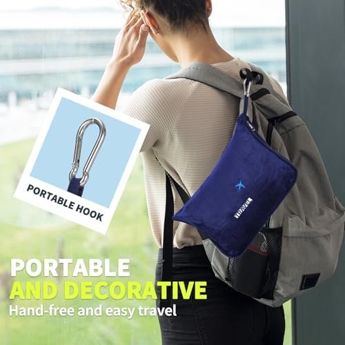 2 in 1 Travel Blanket with Bag Neck Pillow Camping Gear Roadtrip Essentials Headrest Car Trailer Accessories Road Trip Necessities Rv Must Haves Pop Camper Stuff Hiking Item Gadget Gift - Image 3