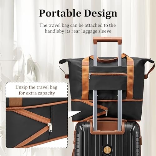 Joyway Luggage Sets 5 Piece Suitcase Set, PP Hardshell Carry on Suitcase Set, Travel Suitcases with Double Spinner Wheels and TSA Lock, Black Brown - Image 4
