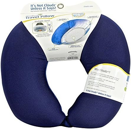 Cloudz Microbead Travel Neck Pillow - Blue - Image 2
