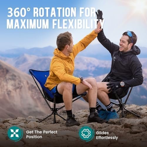 2024 Newest Swivel Portable Chair - Small Compact Collapsible Folding Chairs for Adults, Setup in 8 Seconds, Lightweight Outdoor Backpack Chair for Camping, Travel, Hiking, Beach, Support 300 LBS - Image 3