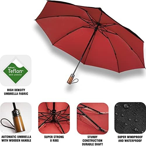 Raintrend UPF 50+ UV Protection Travel Umbrella 41 Inch Windproof Lightweight Inverted Umbrella for Sun and Rain - Image 2