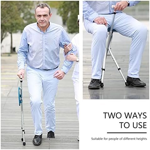 Hold 440 lbs Folding Canes with Seat Walking Stick Height Adjustment Cane Seat Capacity Frosted Handle with Magnetic Therapy Stone Massage Crutches Stool - Image 6